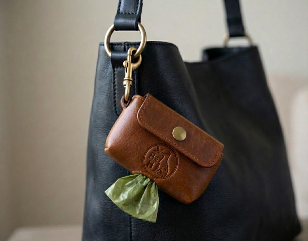 The Signature Leather Dog Bag Holder